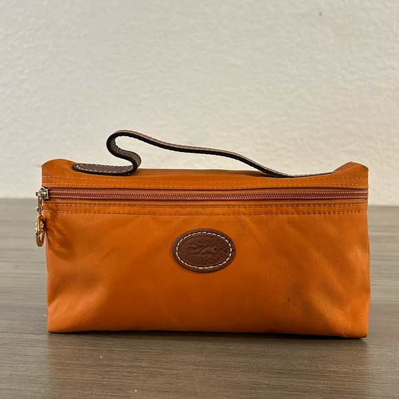 Longchamp Bags Longchamp Cosmetic Bag Orange Nylon Small Poshmark